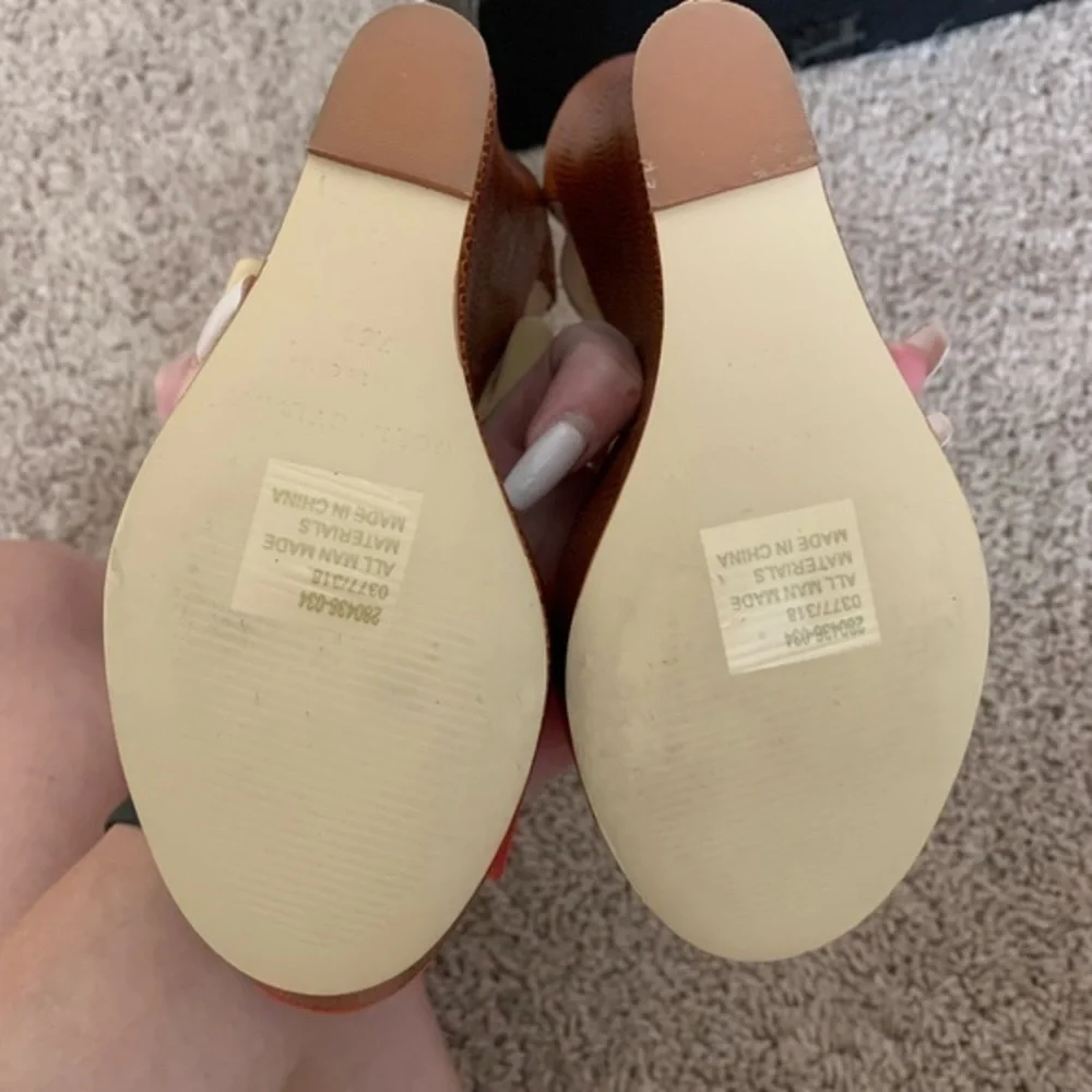 Colin Stuart x Victoria’s Secret wedge heel in coral BNIB